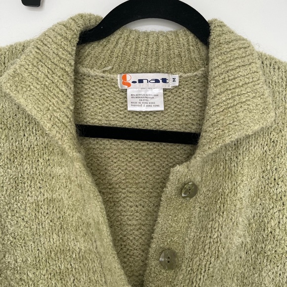 Y2K Green Mohair-Blend Cardigan Sweater - Picture 3 of 5
